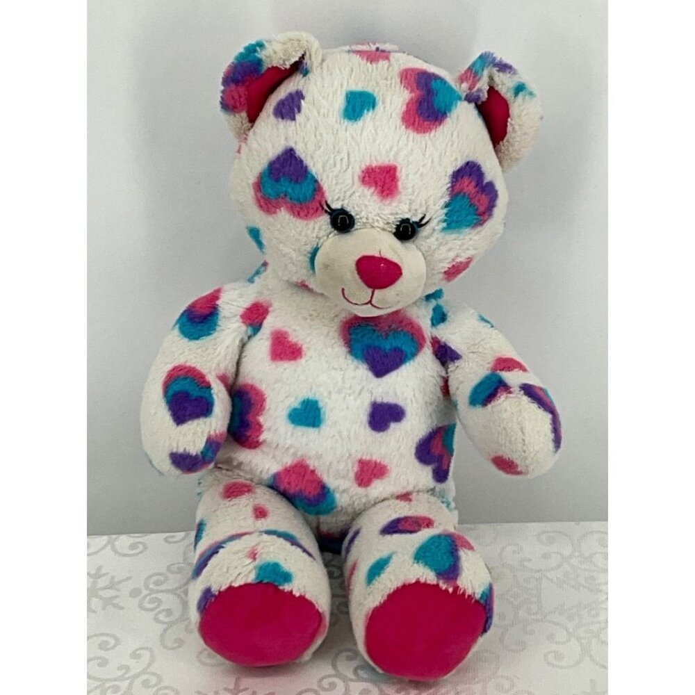 Build-A-Bear Workshop Stuffed Plush Teddy Bear With Heart‎ Pattern